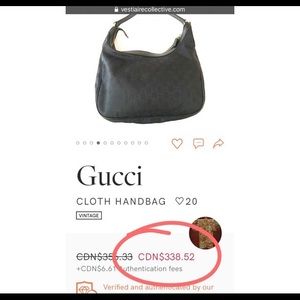 Pastel Pink Gucci Cloth Handbag